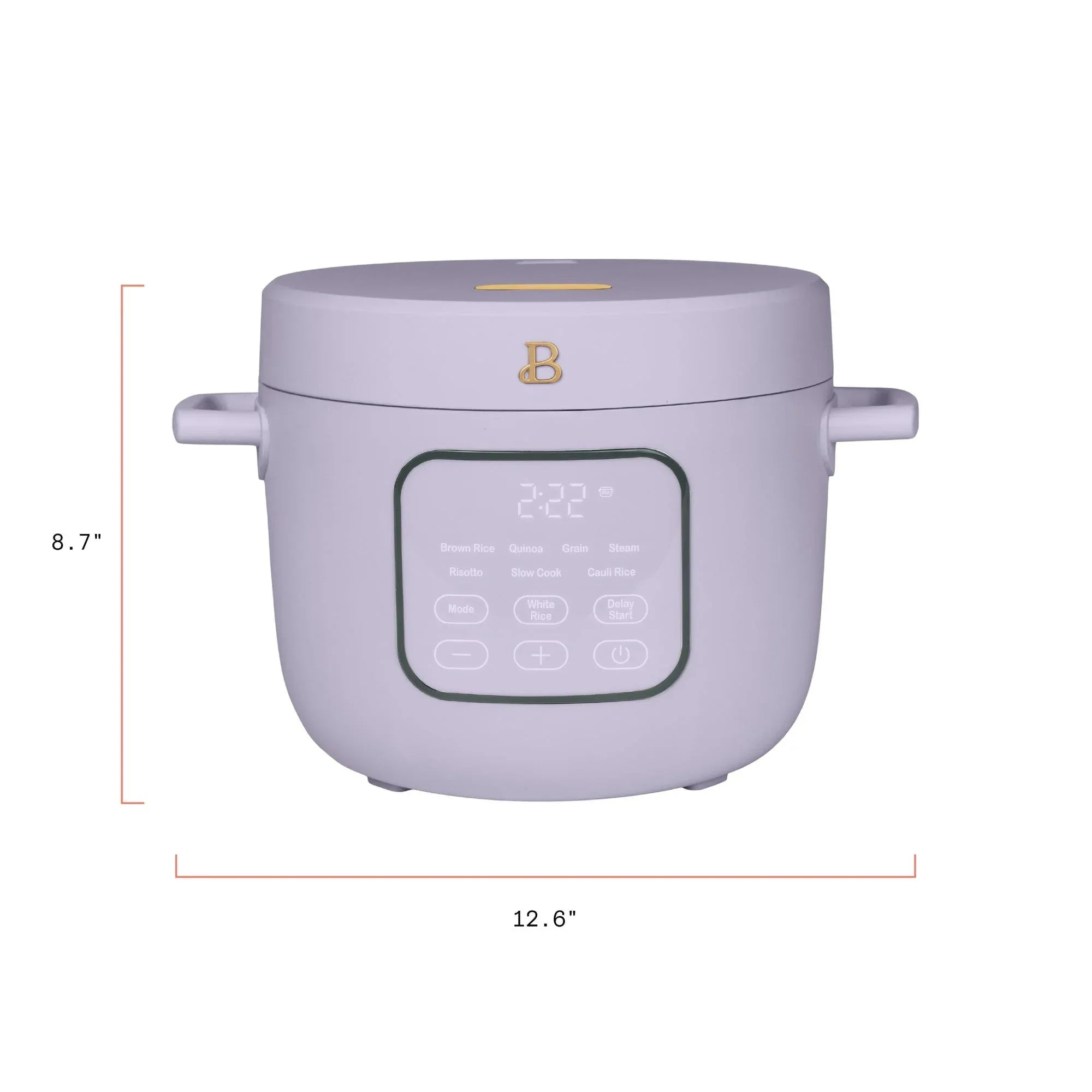 Beautiful 14-Cup Cooked, 6-Cups Uncooked Electric Rice and Grain Cooker, EverGoodâ„¢ Ceramic Nonstick Coating, Lavender by Drew Barrymore - USA MEGA SHOP