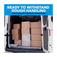 Heavy-duty shipping packaging tape dispenser, holding clear tape rolls