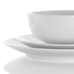 Elama Luna 18 Piece Porcelain Dinnerware Set in White