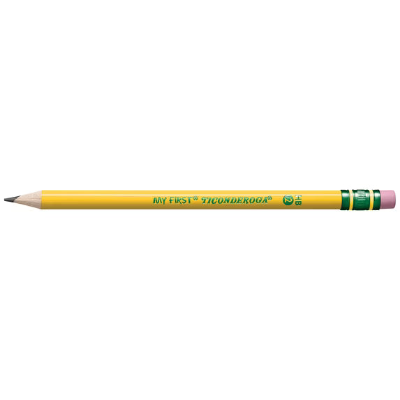 Ticonderoga My First Pencils, Presharpened, #2 HB .4mm Lead, Yellow, 2 Count