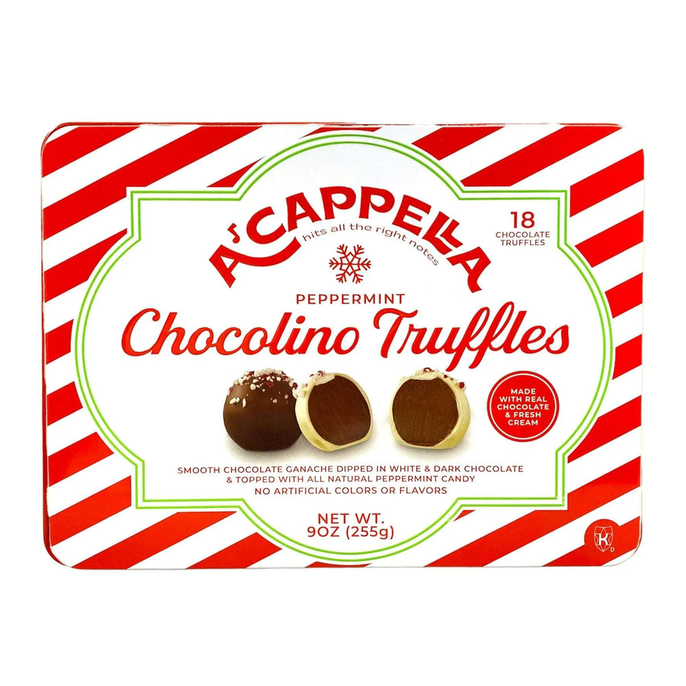 A'cappella 18 Peppermint Chocolino Truffle Tin, 2-pack - USA MEGA SHOP