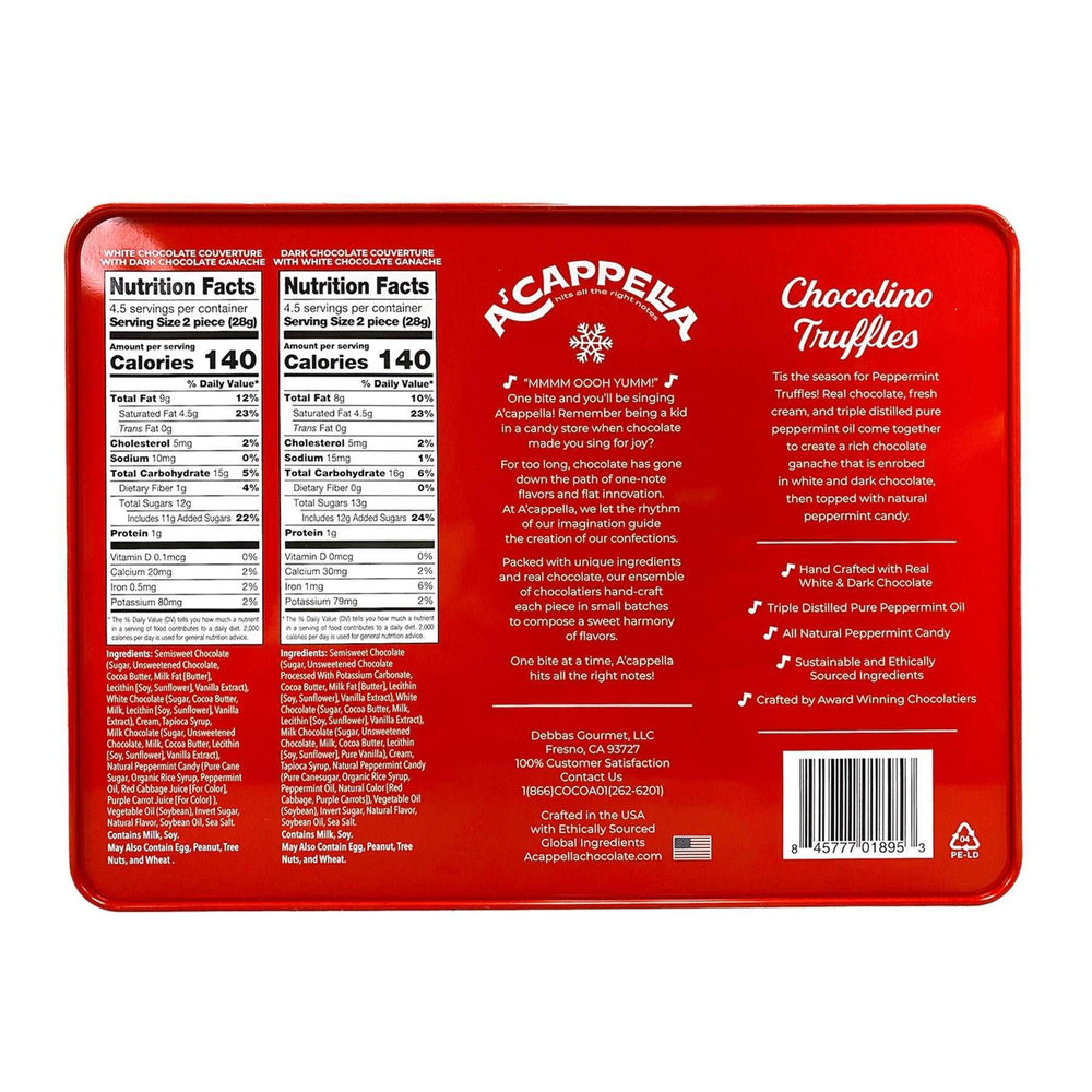 A'cappella 18 Peppermint Chocolino Truffle Tin, 2-pack - USA MEGA SHOP