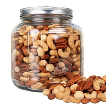 Glass jar with metal lid of mixed nuts, 38 oz