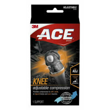 Adjustable knee support brace in black, adjustable two-strap compression support