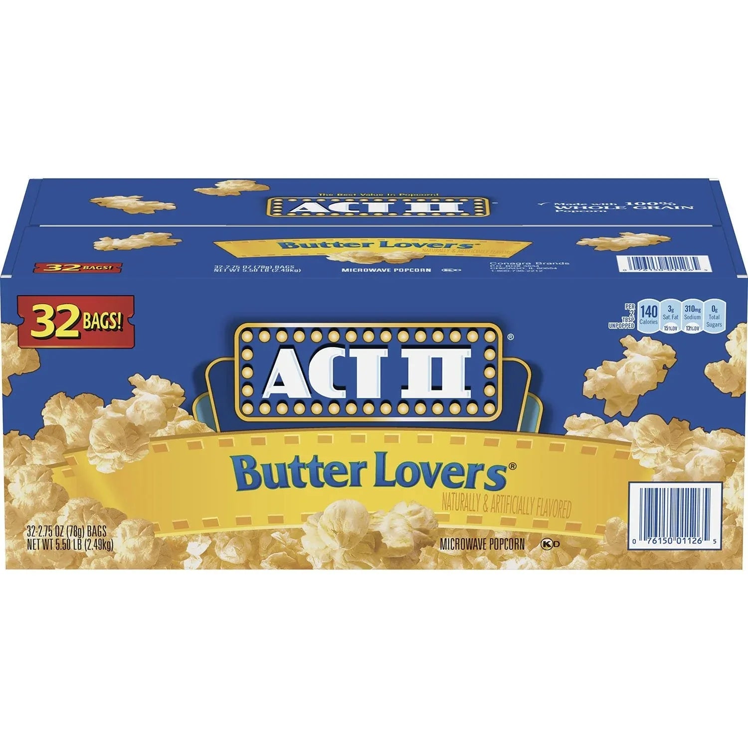 ACT II Butter Lovers Microwave Popcorn, 2.75 oz., 32 pk. - USA MEGA SHOP