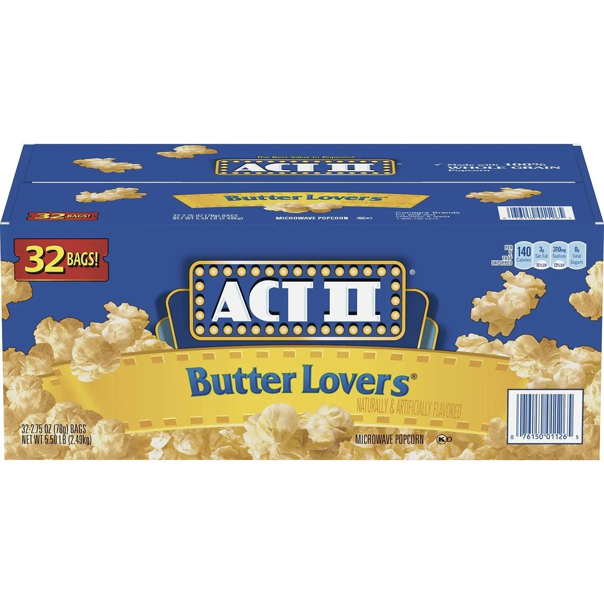 ACT II Butter Lovers Microwave Popcorn, 2.75 oz., 32 pk. - USA MEGA SHOP