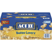 ACT II ButterLovers microwave popcorn box, 32 bags, butter lovers branding