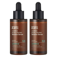 ACWELL pH balancing licorice serum bottles with black droppers, amber glass (2 pack).