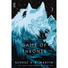 Paperback book with blue wolf cover illustration and title text, George R. R. Martin