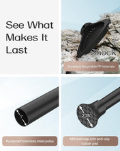 Black extendable tension pole for corner shower caddy with textured anti-slip foot