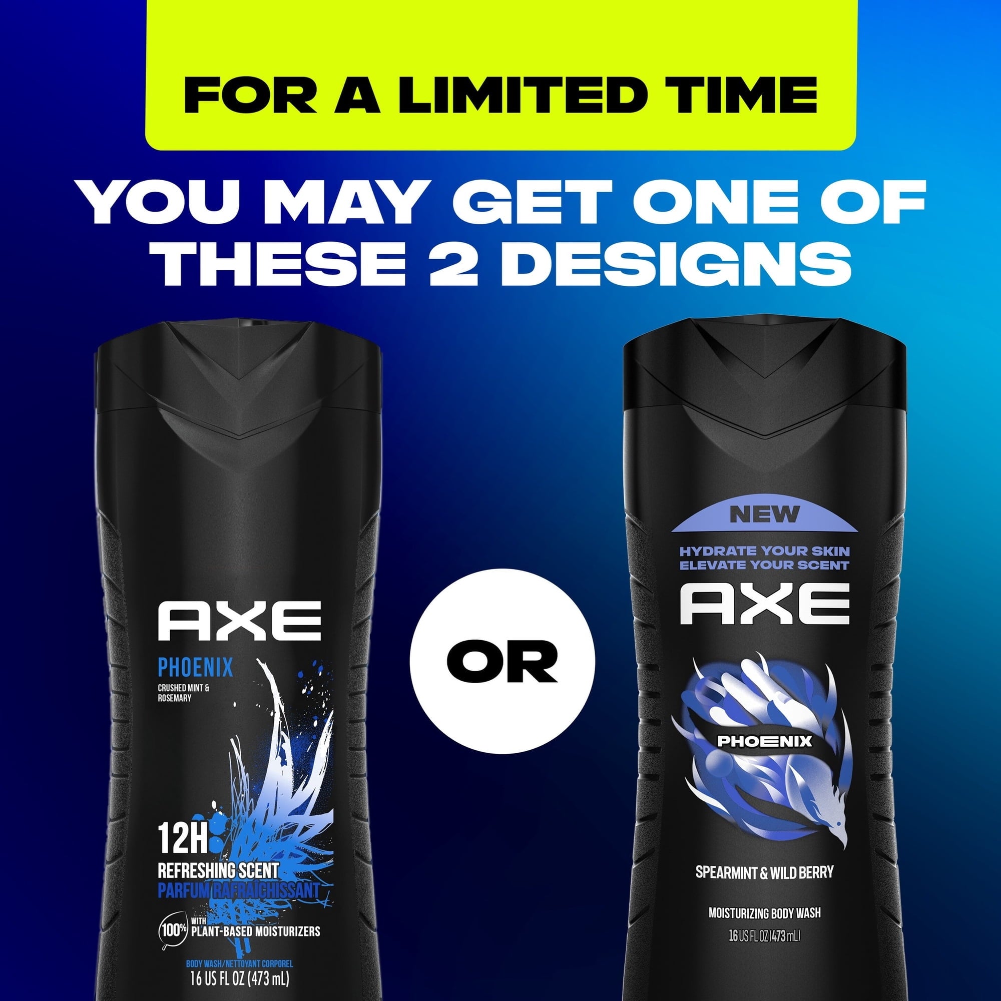 AXE Body Wash Moisturizing Phoenix Paraben-Free & Sulfate-Free, 16 fl oz Twin
