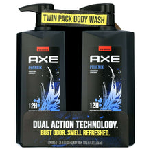 AXE Phoenix twin pack body wash bottles with pump lids