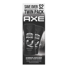 Black body wash twin pack carton with two squeeze bottles