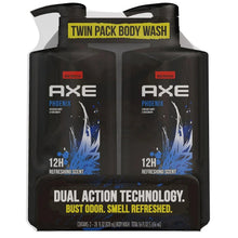 Twin pack AXE Phoenix body wash bottles with pump, black 28 fl oz (2 pk)