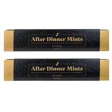 Dark chocolate mint gift boxes, two-pack with foil-accented branding