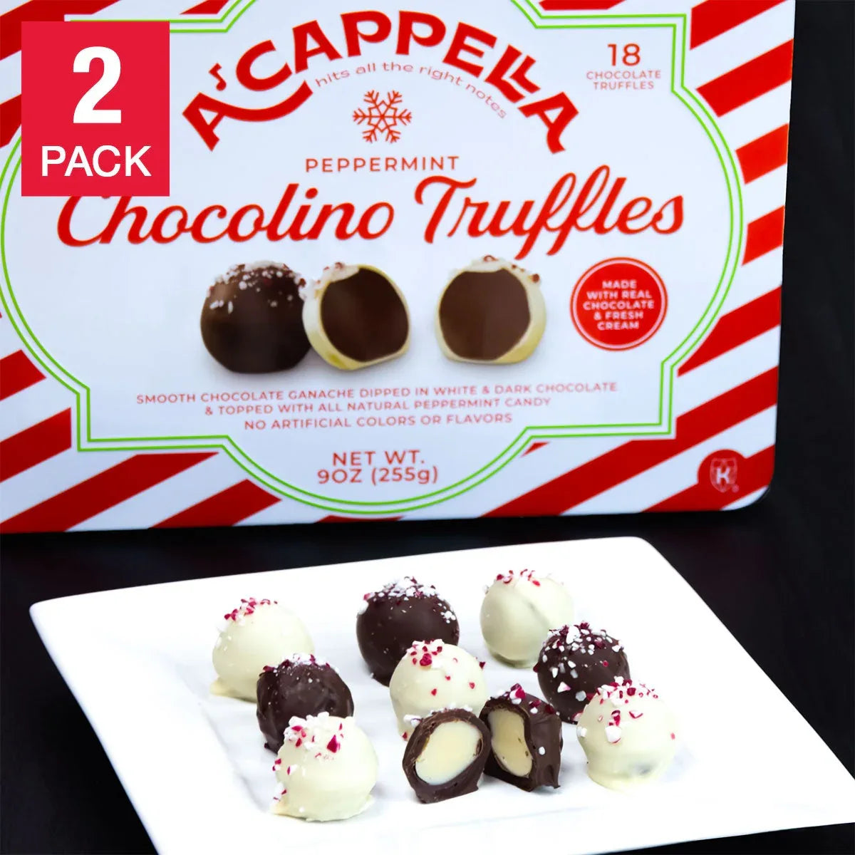 A'cappella 18 Peppermint Chocolino Truffle Tin, 2-pack - USA MEGA SHOP