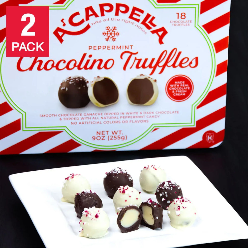 A'cappella 18 Peppermint Chocolino Truffle Tin, 2-pack - USA MEGA SHOP