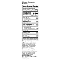 Nutrition Facts panel for hot chocolate bomb mix, 16 servings per container