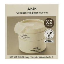Abib collagen eye patch duo set box with jar artwork and vegan label