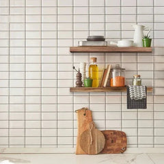 Acacia Floating Wood Shelf, 2-pack