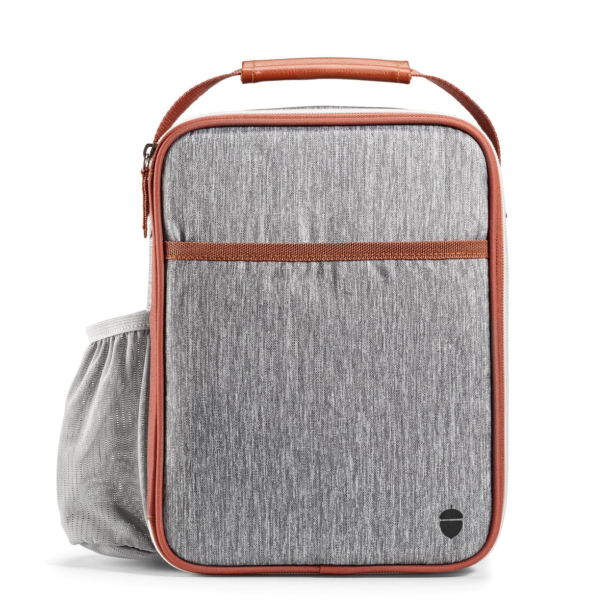 Acorn St by Fit & Fresh Vertical Insulated Reusable Lunch Bag for Men, Women, Kids, Steel