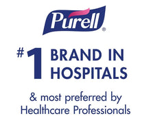 Purell brand graphic: #1 in hospitals and most preferred by healthcare professionals