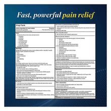 Advil pain relief ad panel with drug facts and directions