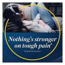 Advil pain relief ad panel with quote about tough pain