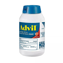 Advil ibuprofen 200 mg coated tablet bottle back label with barcode