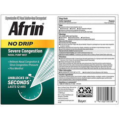 Afrin No-Drip Severe Congestion 12-Hour Nasal Spray, 3 Pack (20 mL Each)