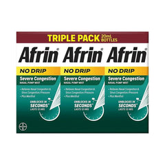 Afrin No-Drip Severe Congestion 12-Hour Nasal Spray, 3 Pack (20 mL Each)