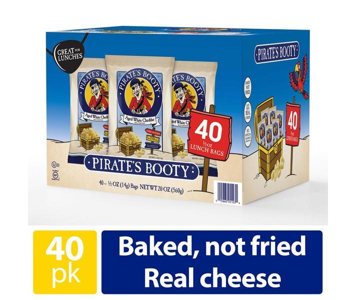 Pirate's Booty Aged White Cheddar Puffs, 0.5 oz (40-pk)
