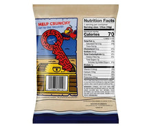 Aged white cheddar puff pouch back with Nutrition Facts and checklist graphic