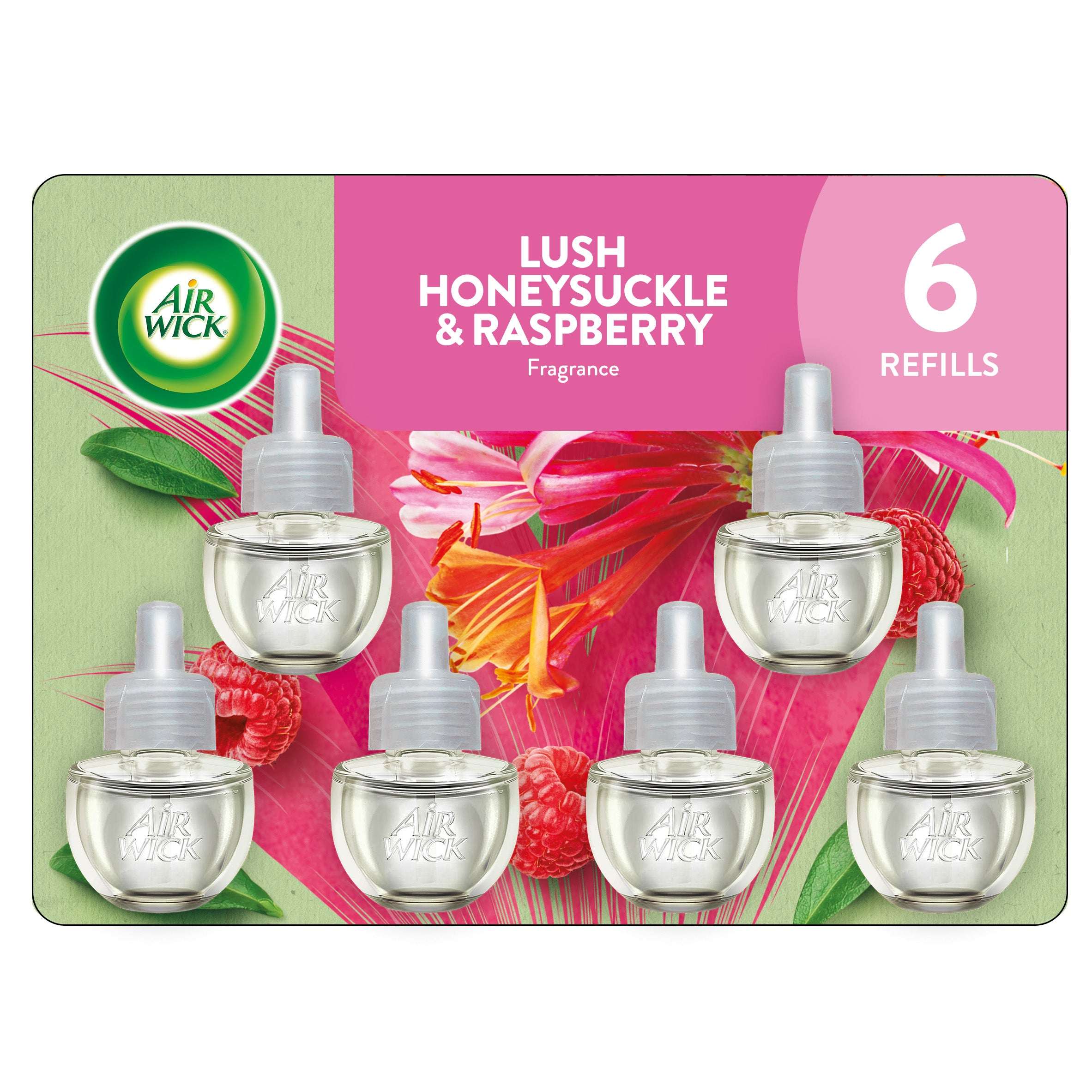 Air Wick Plug-in Scented Oil Refill Lush Honeysuckle and Raspberry 6 Count