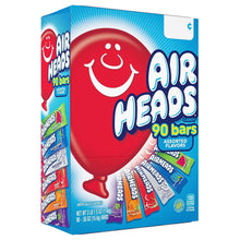 AirHeads assorted candy bar box with smiling face graphic, 90 bars