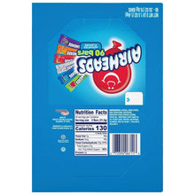 AirHeads variety pack back of box with Nutrition Facts panel and barcode