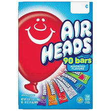 AirHeads candy variety pack with assorted flavors, 90 bars, red character logo