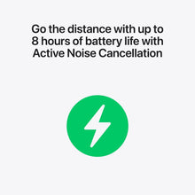 Green lightning icon indicating battery life for wireless earbuds