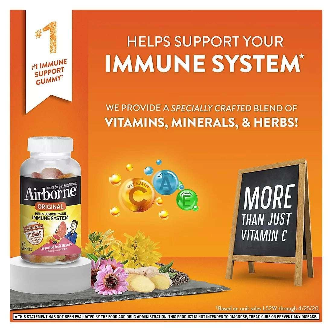Airborne Gummies Dietary Supplement, 75 Count