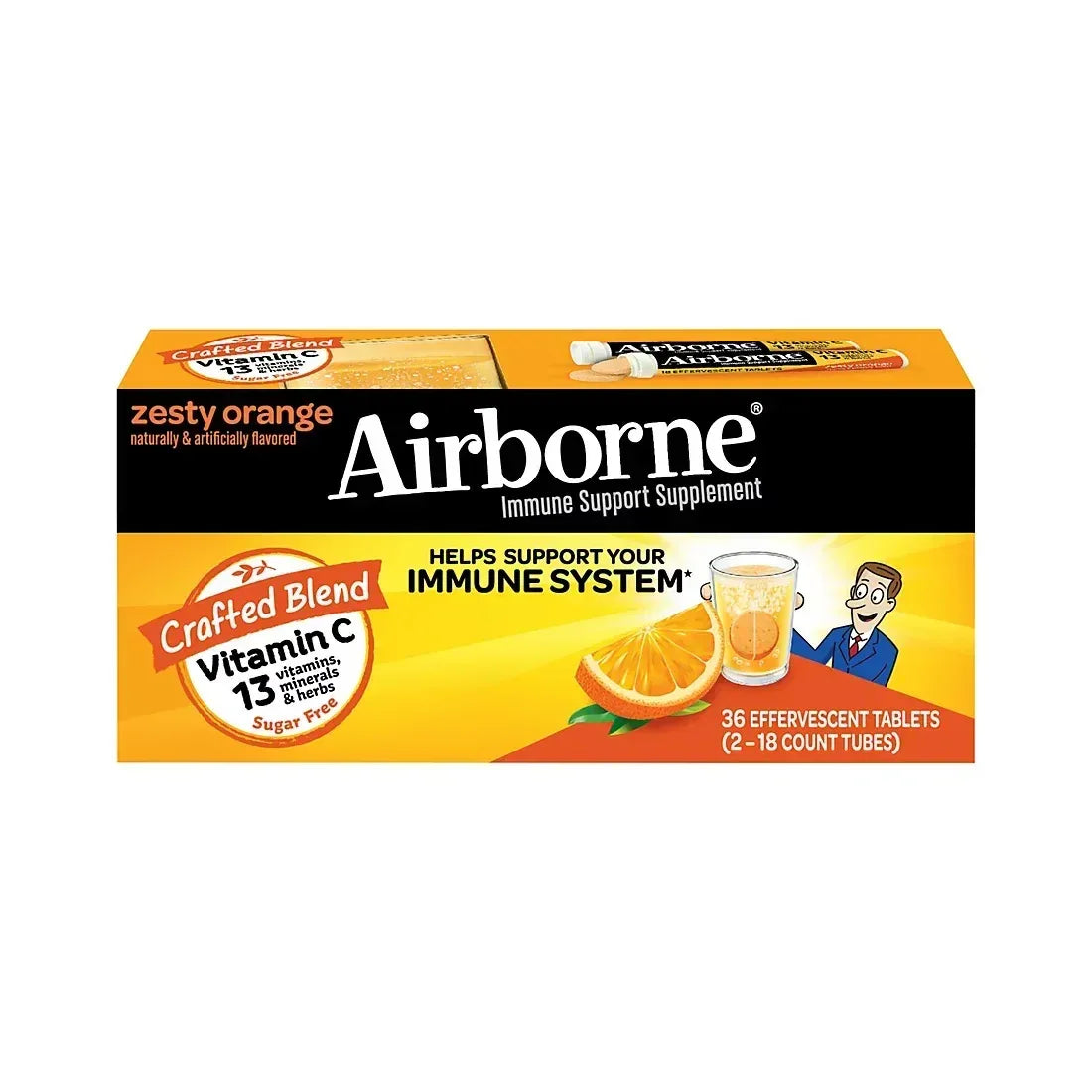 Airborne Immune Support Effervescent Tablets, 18 Count, 2 Pack