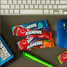 Airheads chewy fruit candy bars: cherry, orange, raspberry