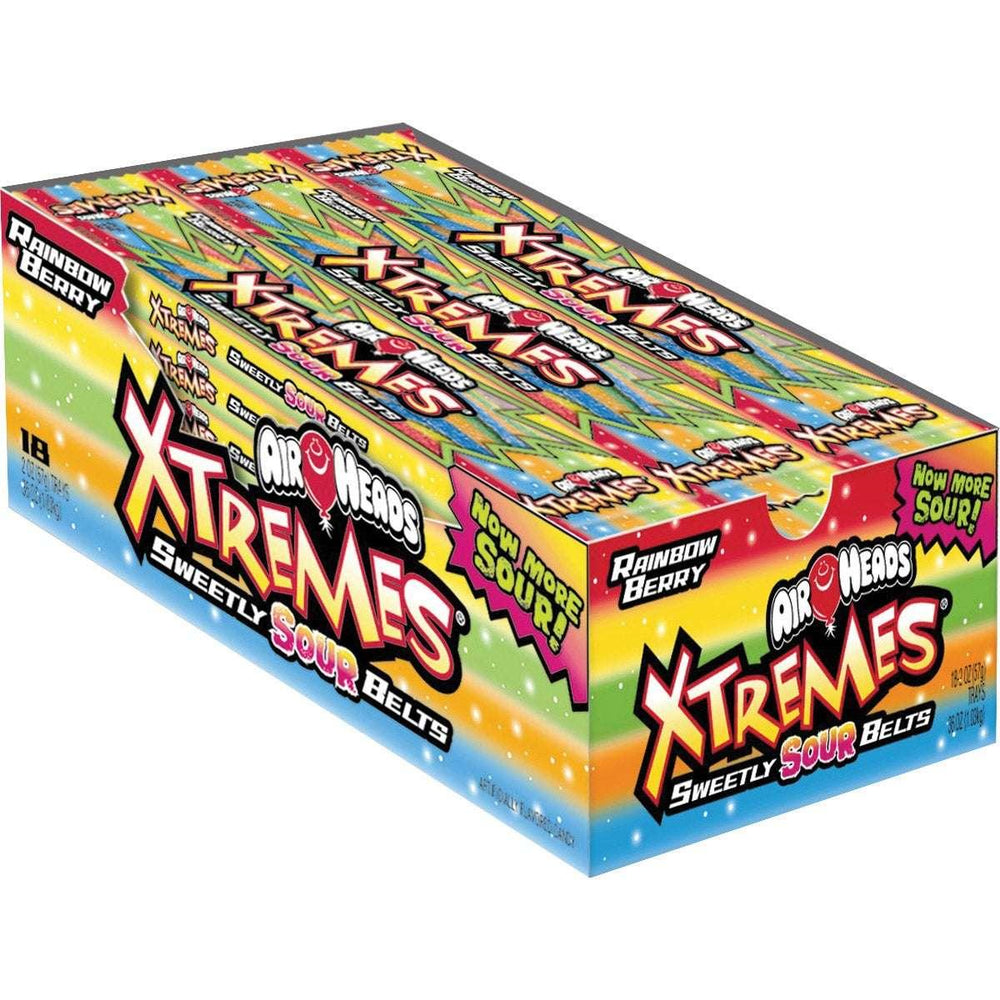 Airheads Xtremes Sweetly Sour Belts, Rainbow Berry, 2 oz, 18-count - USA MEGA SHOP