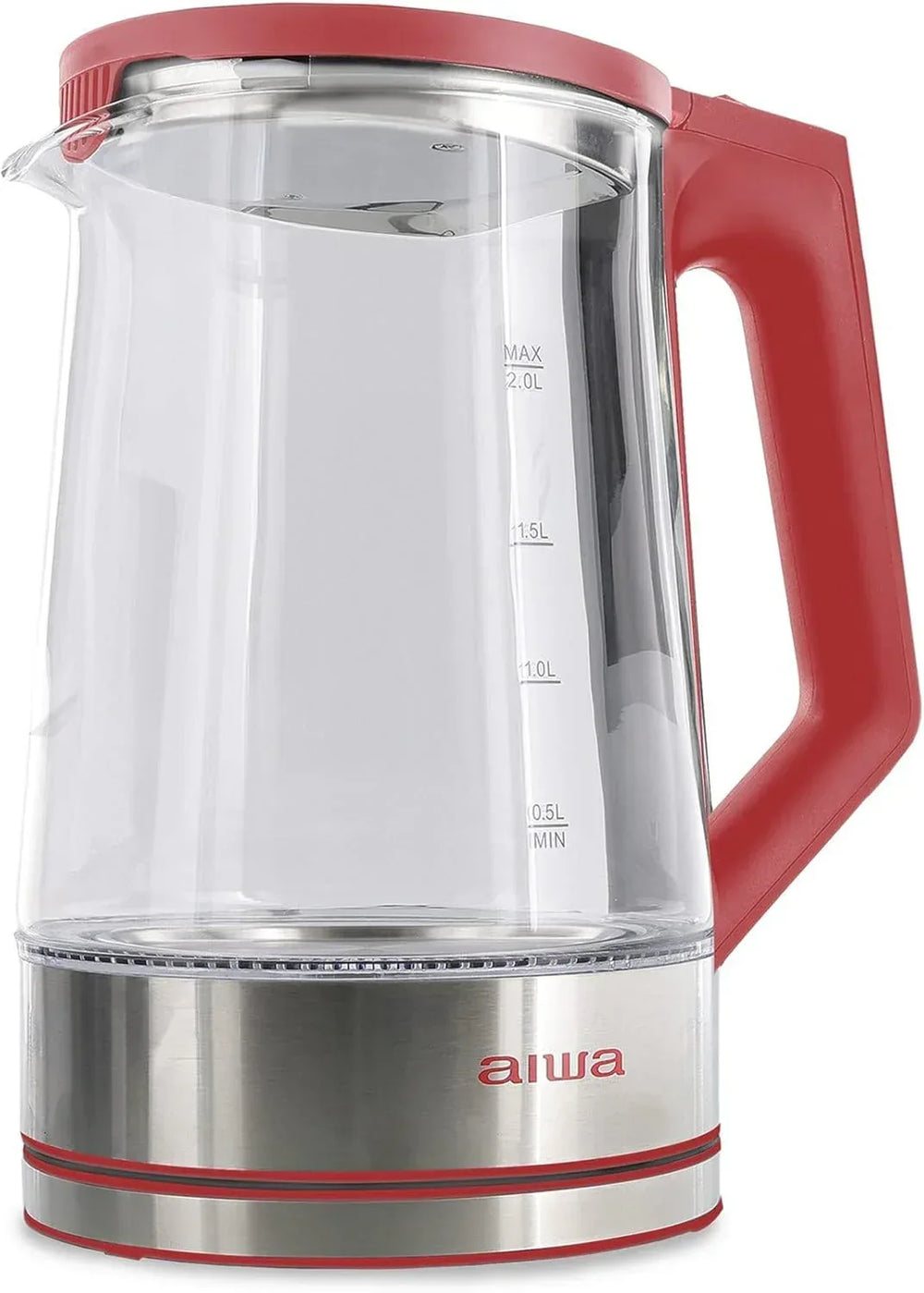 Aiwa 2-Liter Glass Electric Water Kettle, Cordless Hot Water Boiler with Auto-Shutoff, Black - USA MEGA SHOP