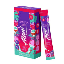 Hawaiian shaved ice energy drink mix box and single powder stick