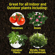 Fish fertilizer label showing use for tomatoes, roses, container plants, shrubs, trees.