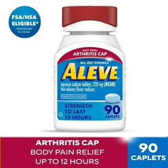 Aleve Pain Relief Caplets with Naproxen Sodium, Easy Open Arthritis Cap, 90 Count