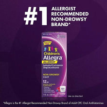 Children’s Allegra Allergy liquid box, non-drowsy, allergist recommended, 2 years and older