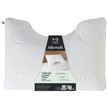 Cooling pillow with dual function fill, white with embossed circles, Standard/Queen
