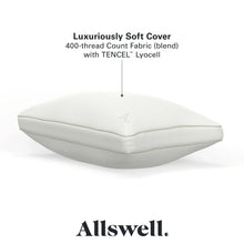 Soft-cover fiberfill pillow in white with 400-thread TENCEL Lyocell fabric