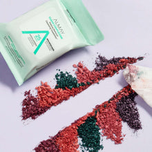 Makeup remover cleansing towelettes packets with teal wrappers